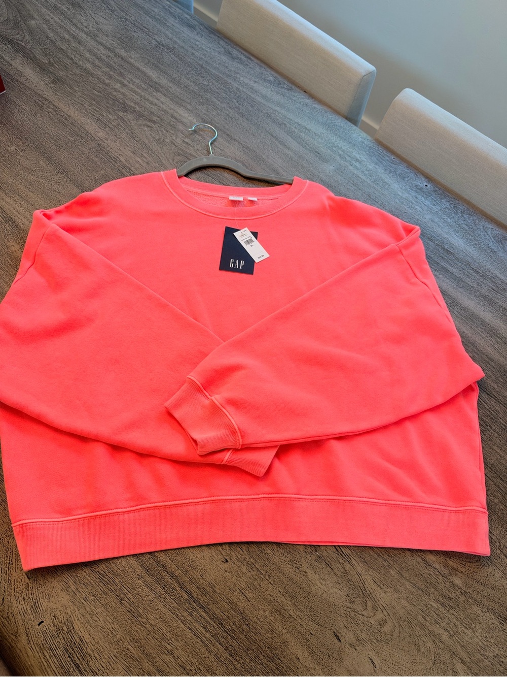 GAP Bright Coral Crewneck Sweatshirt